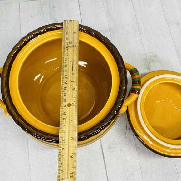 Celebrating Home TUSCAN  Oven Safe Stoneware 4 qt Bean Pot Handle Casserole Dish - Picture 9 of 12